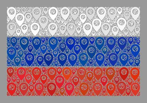 Pointer Russia Flag - Mosaic with Cursor Items Stock Illustration