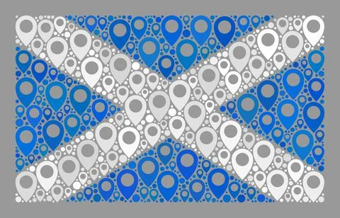 Pointer Scotland Flag - Collage of Map Pointers Illustrazione stock