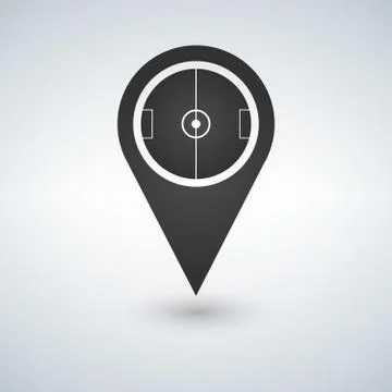 Pointer with sign for soccer field, stadium and sport arena. A tag to indicat Stock Illustration