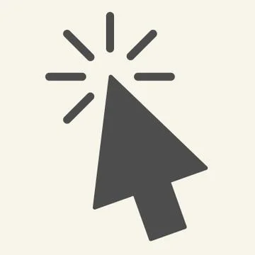 Pointer solid icon. Mouse cursor vector illustration isolated on white. Arrow 스톡 일러스트