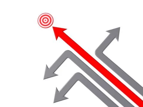 Pointer to target. 3d arrow pointer to target. 3d arrow Copyright: xZoonar... Stock Photos