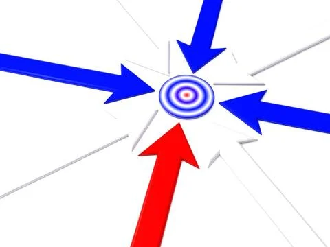Pointer to target. 3d pointer to target. 3d Copyright: xZoonar.com/Serhiix... 스톡 사진