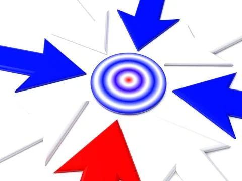Pointer to target. 3d pointer to target. 3d Copyright: xZoonar.com/sad444@... Stock Photos