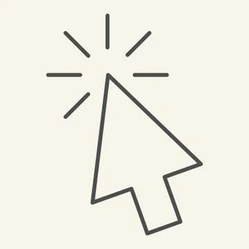 Pointer thin line icon. Mouse cursor vector illustration isolated on white Stock Illustration