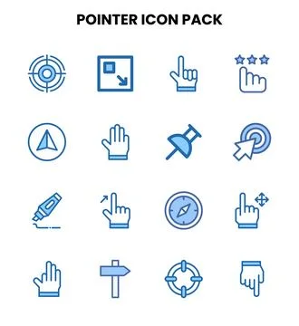 Pointer Two Colour Collection Icons Pack Illustrazione stock