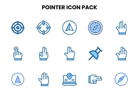 Pointer Two Colour Design Icons Pack Stock Illustration