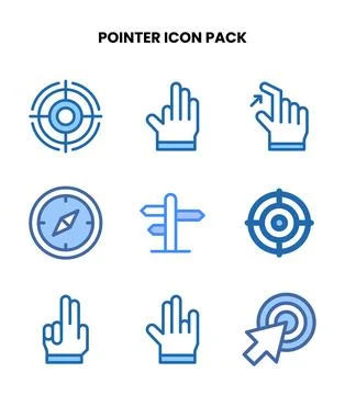Pointer Two Colour Graphics Icons Pack Stock Illustration