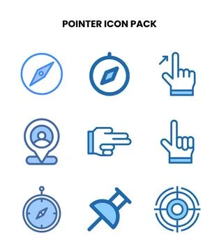 Pointer Two Colour Graphics Icons Pack Ilustração Stock