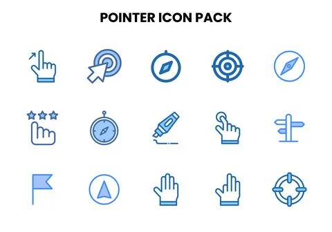 Pointer Two Colour Graphics Icons Pack 스톡 일러스트