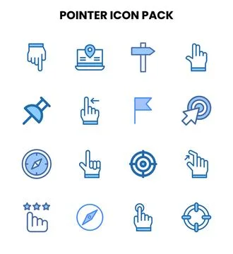 Pointer Two Colour Icons Pack Stock Illustration