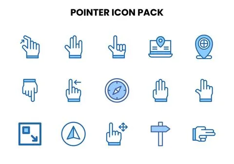 Pointer Two Colour UI Icons Pack Stock Illustration