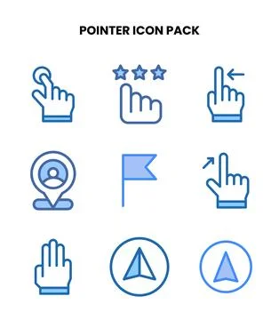 Pointer Two Colour UI Icons Pack Stock Illustration