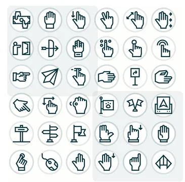 Pointer Ultimate Vector Package with 36 Retina Ready Bold Line Detail Enhan.. Stock Illustration