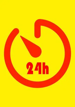 Pointer working hours 24 hours a day. Stock Illustration