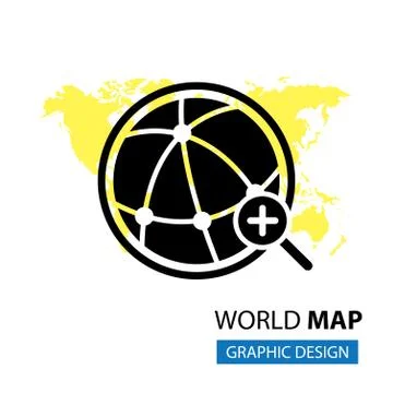 Pointer in world map Stock Illustration