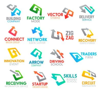 Pointers and arrows abstract icons Stock Illustration