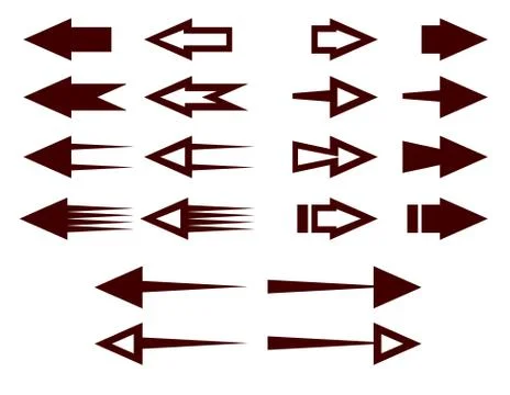 Pointers and arrows indicating the direction of movement. For signs, icons an Stock Illustration