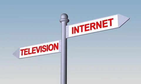 Pointers with directions television and internet Illustrazione stock