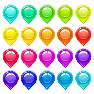 Pointers location for the map Stock Illustration