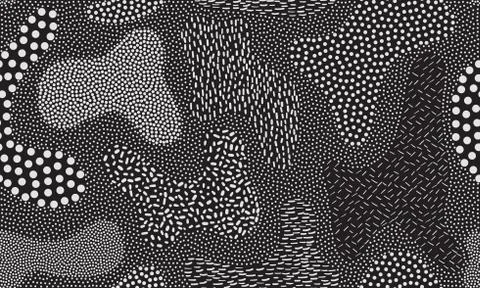 Pointillism art seamless pattern vector background Stock Illustration