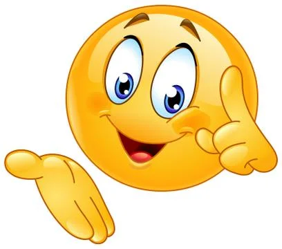 Pointing and presenting emoticon Stock Illustration
