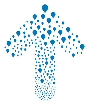 Up Pointing Arrow Collage with Drop Illustrazione stock