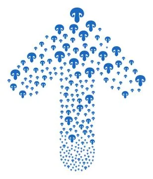 Up Pointing Arrow Composition with Champignon Mushroom Illustrazione stock