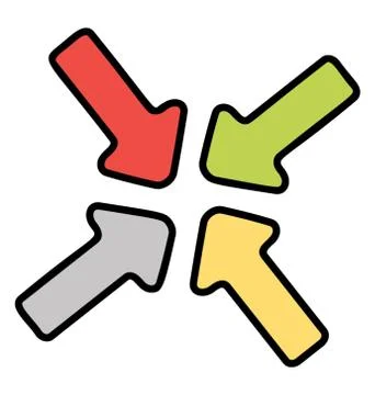 Pointing arrow isolated on white background, doodle design Stock Illustration