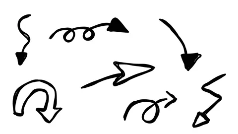 Pointing Arrow Set Hand Drawn Doodle Scribble Animation Sketch Pack 스톡 동영상 139836003