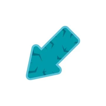 Pointing arrow showing a down left direction Stock Illustration