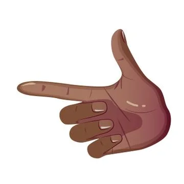 Pointing Black Hand Make Gesture Forefinger. Showing Gesture Sign Looks Like Stock Illustration