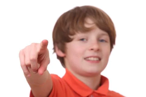 Pointing boy Stock Photos