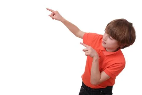 Pointing boy Stock Photos