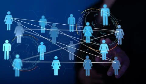 A pointing business or team network Illustrazione stock