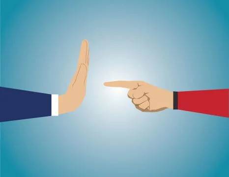 Pointing to coworker Illustrazione stock
