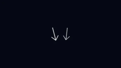 Pointing doodle arrows pointing down on black background animation Stock Footage 336882625
