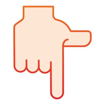 Pointing down hand flat icon. Direction down vector illustration isolated on Stockillustratie