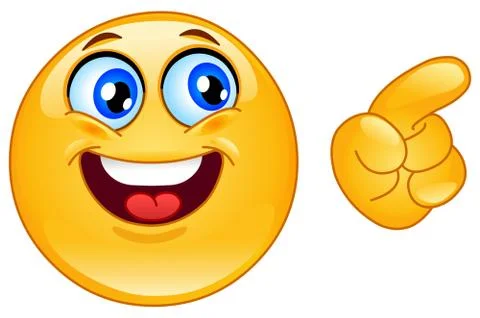 Pointing emoticon Illustrazione stock