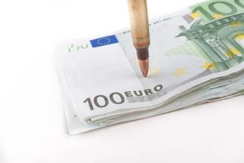 Pointing euros Stock Photos