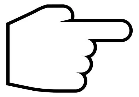 Pointing finger cursor. Right direction pointer in line style Stock Illustration