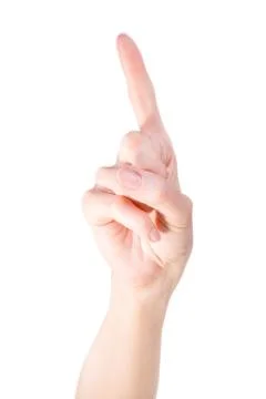 Pointing finger up gesture. Stock-Fotos