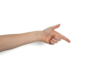 Pointing finger hand gesture isolated Stock Photos