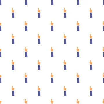 Pointing finger hand gesture seamless pattern background 스톡 일러스트