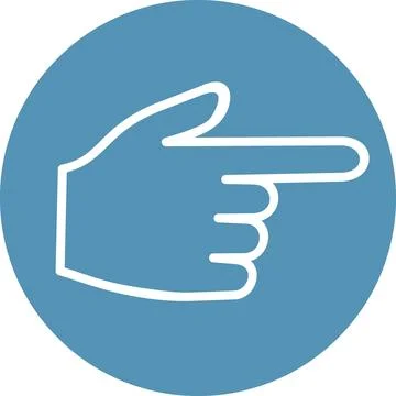 Pointing finger hand gesture sign line art icon Stock Illustration