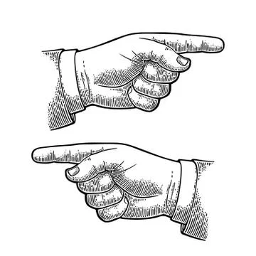 Pointing finger. Hand sign for web, poster, info graphic Stock Illustration