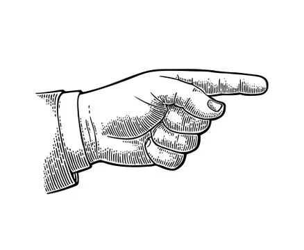 Pointing finger. Hand sign for web, poster, info graphic Stock Illustration