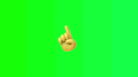Pointing Up Finger Hand Yellow Green Screen Tutorial Promotion Stock Footage 345641509