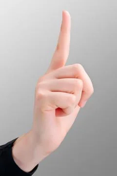 Pointing finger up isolated Foto stock