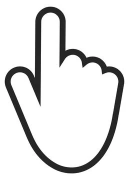 Pointing finger line icon. Hand cursor touch Stock Illustration