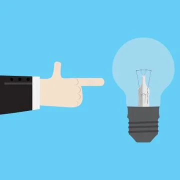 Pointing the finger at the new idea Stock Illustration